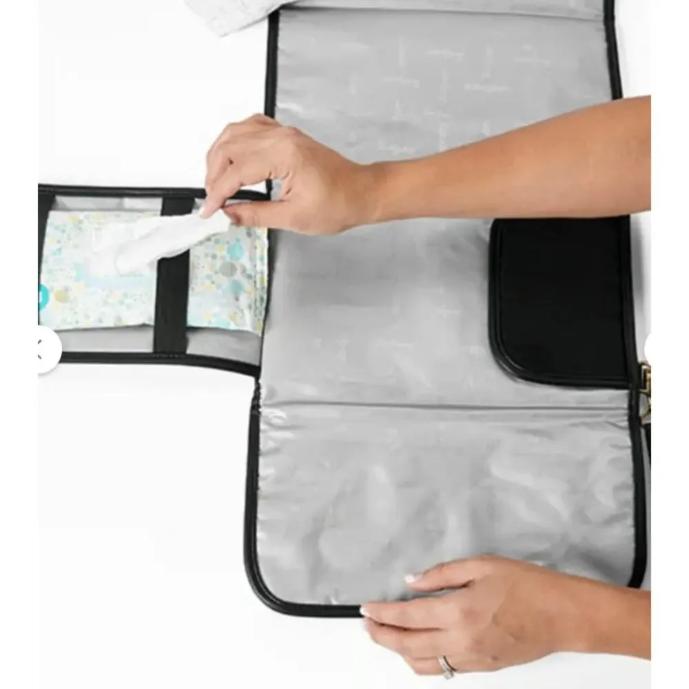 Thirty-One On the Go Changing Clutch Foldable Baby Diaper Changing Pad Black